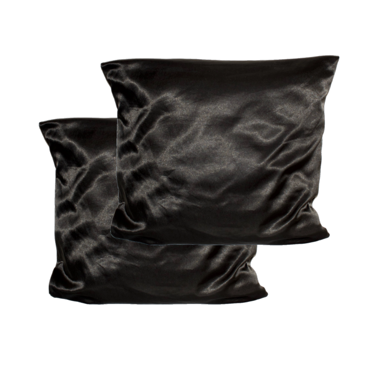 TAIE D'OREILLER EN SATIN NOIR