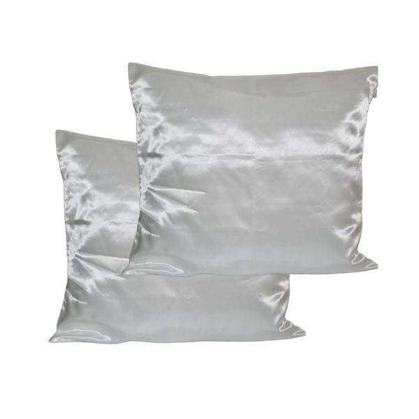 TAIE D'OREILLER EN SATIN BLANC CASSÉ