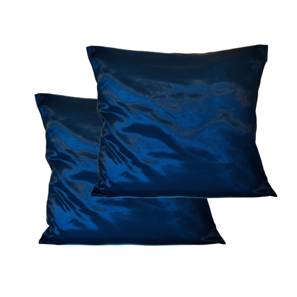 TAIE D'OREILLER EN SATIN BLEU NUIT