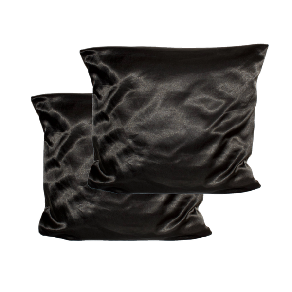 TAIE D'OREILLER EN SATIN NOIR